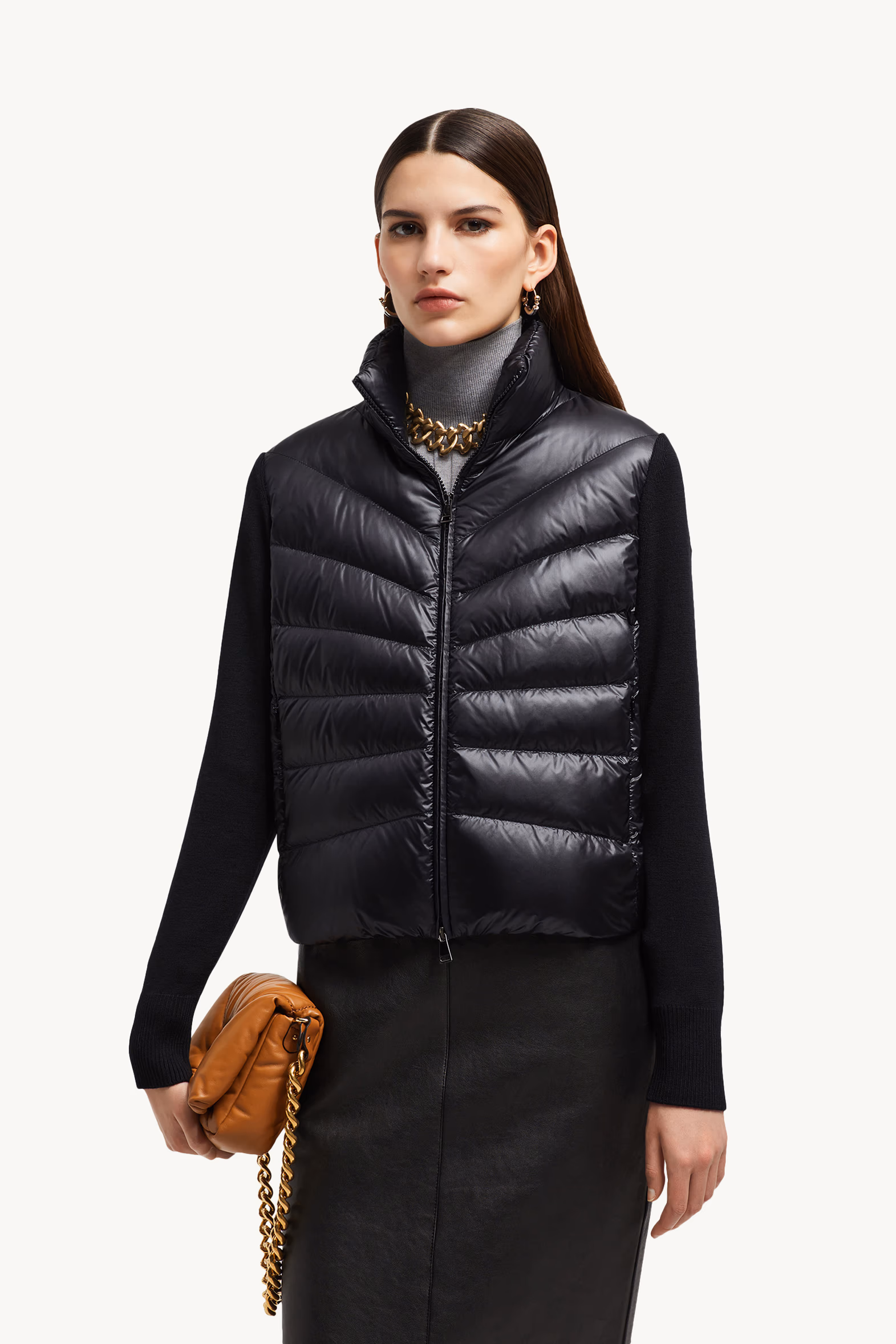 Padded Wool Cardigan Women Black Moncler 0